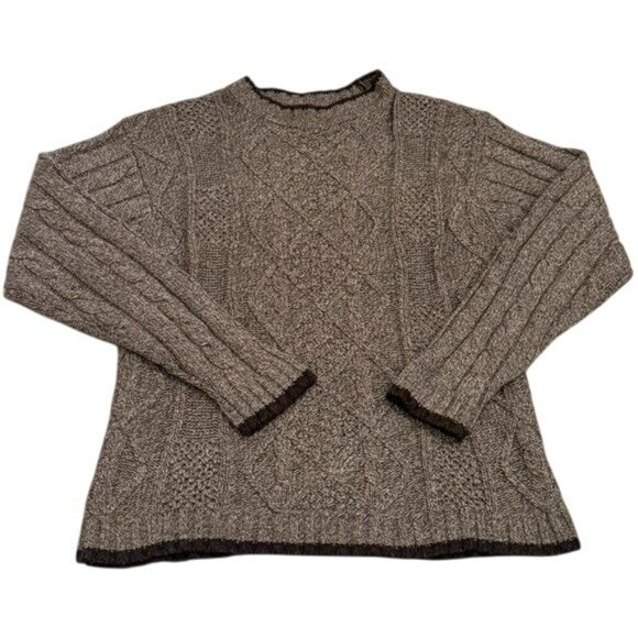 Vintage Trader Bay Knit Sweater Silk Wool Blend Holiday Cabincore Cozy Size M - Picture 2 of 8